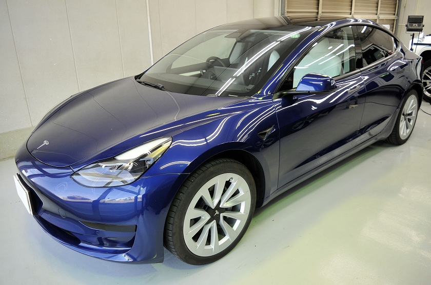 テスラモデル3 カーフィルム施工後 左前方