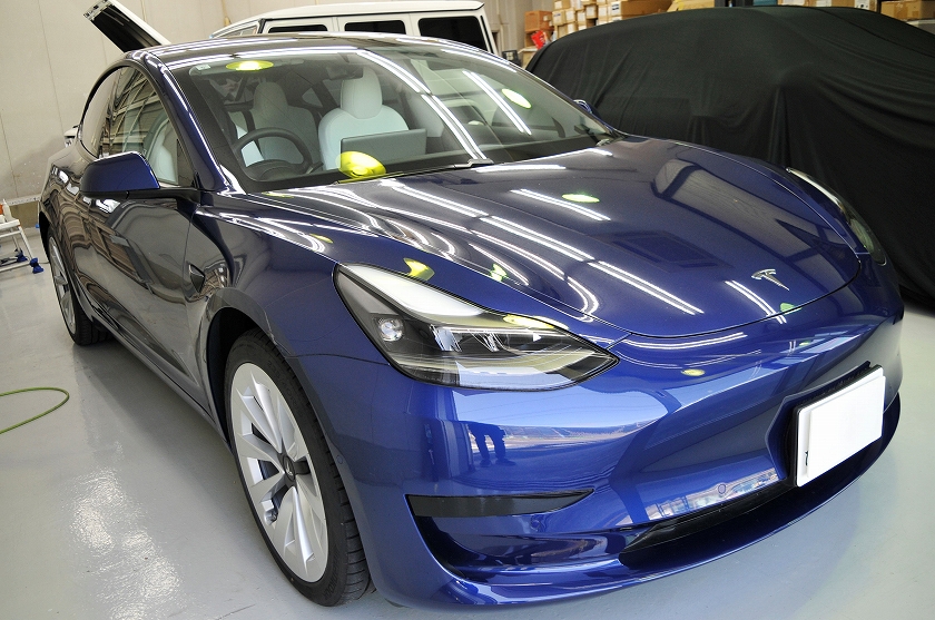 テスラモデル3 カーフィルム施工後 右前方