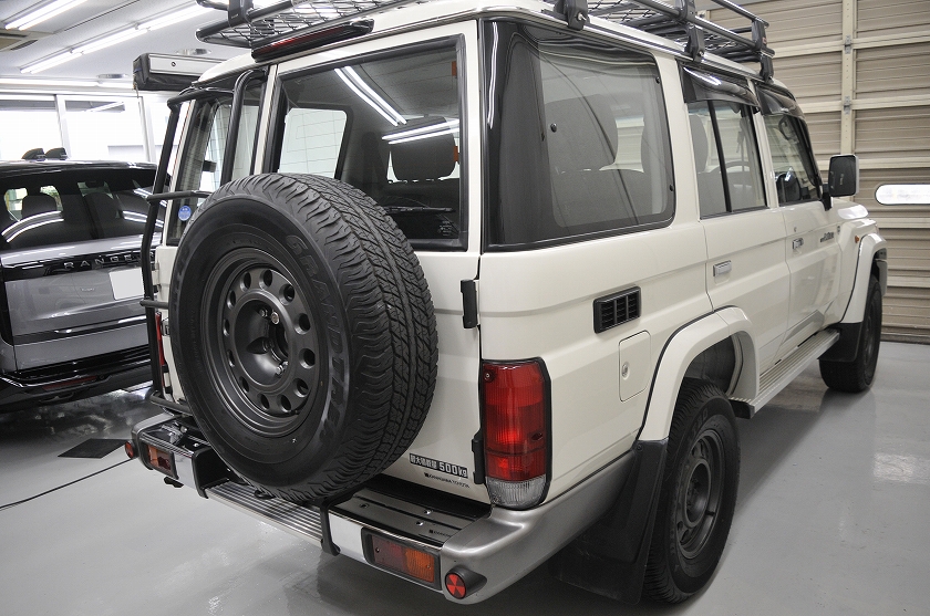 7.ランクル70 カーフィルム施工前 右後方